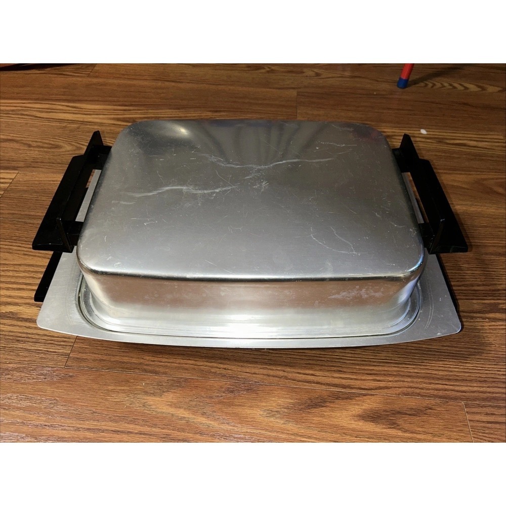 LEKTRO MAID Electric Skillet #13669 Miracle Maid West Bend W/ Tray & Plug Works